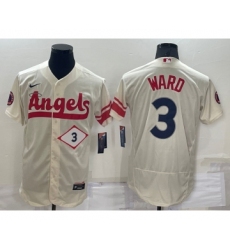 Men's Los Angeles Angels #3 Taylor Ward Number Cream 2022 City Connect Flex Base Stitched Jersey