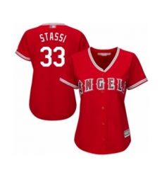Women's Los Angeles Angels of Anaheim #33 Max Stassi Authentic Red Alternate Cool Base Baseball Player Jersey