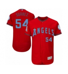 Men's Los Angeles Angels of Anaheim #54 Jose Suarez Authentic Red 2016 Father's Day Fashion Flex Base Baseball Player Jersey