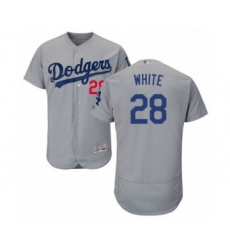 Men's Los Angeles Dodgers #28 Tyler White Gray Alternate Flex Base Authentic Collection Baseball Player Jersey