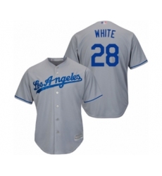 Youth Los Angeles Dodgers #28 Tyler White Authentic Grey Road Cool Base Baseball Player Jersey