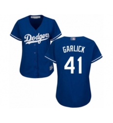 Women's Los Angeles Dodgers #41 Kyle Garlick Authentic Royal Blue Alternate Cool Base Baseball Player Jersey