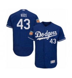Men's Los Angeles Dodgers #43 Edwin Rios Royal Blue Flexbase Authentic Collection Baseball Player Jersey