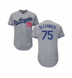 Men's Los Angeles Dodgers #75 Scott Alexander Grey Road Flex Base Authentic Collection Baseball Player Jersey