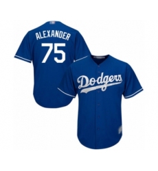 Men's Los Angeles Dodgers #75 Scott Alexander Royal Blue Alternate Flex Base Authentic Collection Baseball Player Jersey