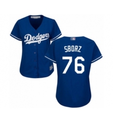 Women's Los Angeles Dodgers #76 Josh Sborz Authentic Royal Blue Alternate Cool Base Baseball Player Jersey