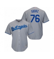 Youth Los Angeles Dodgers #76 Josh Sborz Authentic Grey Road Cool Base Baseball Player Jersey
