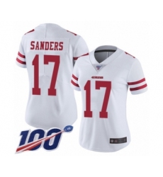 Women's San Francisco 49ers #17 Emmanuel Sanders White Vapor Untouchable Limited Player 100th Season Football Jersey