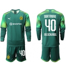 Dortmund #40 Oelschlagel Army Green Goalkeeper Long Sleeves Soccer Club Jersey