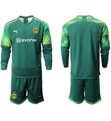 Dortmund Blank Army Green Goalkeeper Long Sleeves Soccer Club Jersey