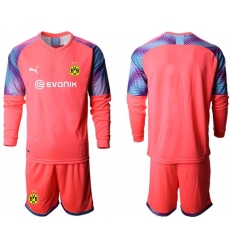 Dortmund Blank Pink Goalkeeper Long Sleeves Soccer Club Jersey