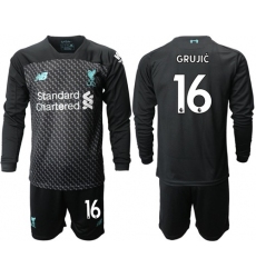 Liverpool #16 Grujic Third Long Sleeves Soccer Club Jersey