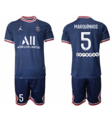 Men's Paris Saint-Germain #11 Di Maria 2021-22 Blue Soccer Jersey