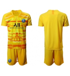 Paris Saint-Germain Blank Yellow Goalkeeper Soccer Club Jersey