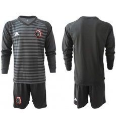 Mexico Blank Black Long Sleeves Goalkeeper Soccer Country Jersey1