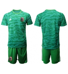 Mexico Blank Green Long Sleeves Goalkeeper Soccer Country Jersey