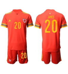 Wales #20 James Home Soccer Country Jersey