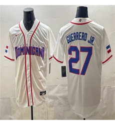Men's Dominican Republic Baseball #27 Vladimir Guerrero Jr. White 2026 World Baseball Classic Home Stadium Stitched Jersey