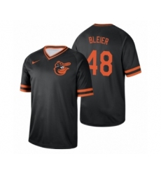 Men's Baltimore Orioles #48 Richard Bleier Black Cooperstown Collection Legend Jersey