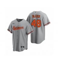 Men's Baltimore Orioles #48 Richard Bleier Nike Gray Replica Road Jersey