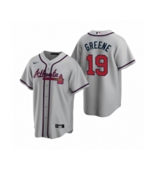 Women Atlanta Braves #19 Shane Greene Nike Gray 2020 Replica Road Jersey