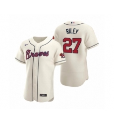 Men's Atlanta Braves #27 Austin Riley Nike Cream Authentic 2020 Alternate Jersey