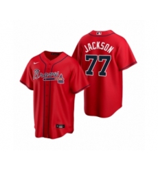 Youth Atlanta Braves #77 Luke Jackson Nike Red 2020 Replica Alternate Jersey