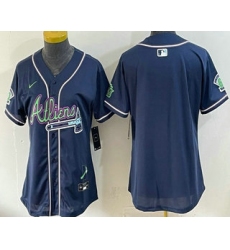 Youth Atlanta Braves Blank Navy Galaxy With Outkast Vapor Limited Stitched Jersey