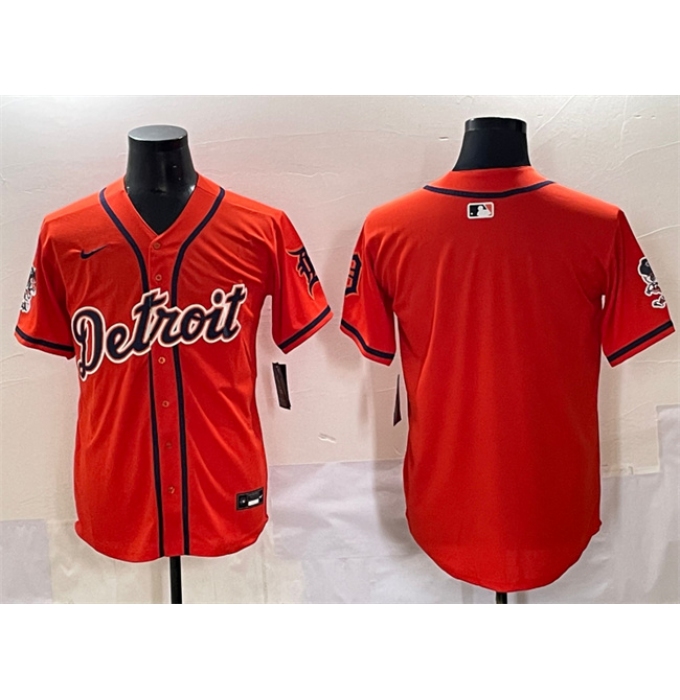 Men's Detroit Tigers Blank Orange With Vapor Premier Limited Stitched Baseball Jersey