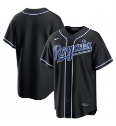 Men's Kansas City Royals Blank Black Out Stitched Baseball Jersey