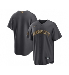 Men's Kansas City Royals Blank Charcoal 2022 All-Star Cool Base Stitched Baseball Jersey