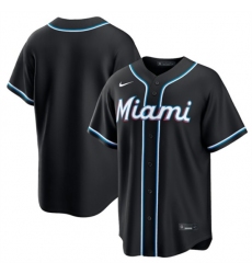 Men's Miami Marlins Blank 2026 Black Out Stitched Baseball Jersey