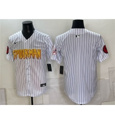 Men's New York Yankees X Spider-Man Blank White Limited Stitched Baseball Jersey