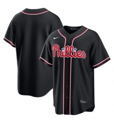 Men's Philadelphia Phillies Blank Fashion Black Out Stitched Baseball Jersey