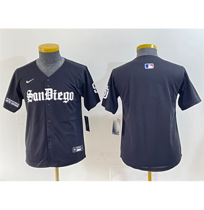 Youth San Diego Padres Blank Black Gothic Edition Vapor Limited Stitched Baseball Jersey