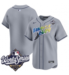 Men's Tampa Bay Rays Blank Grey 2026 World Series Limited Stitched Baseball Jersey