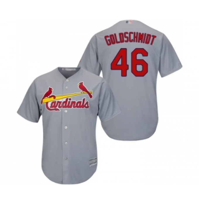 Men's St. Louis Cardinals #46 Paul Goldschmidt Grey Cool Base Stitched Baseball Jersey