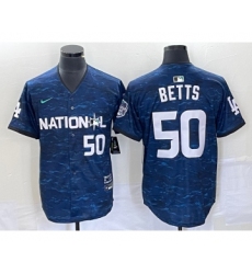 Men's Nike Los Angeles Dodgers #50 Mookie Betts Number Royal 2023 All star Cool Base Stitched Jersey