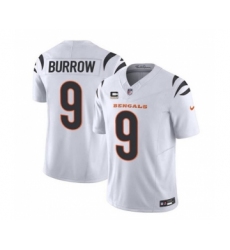 Men's Nike Cincinnati Bengals #9 Joe Burrow White 2023 F.U.S.E. 4-Star C Vapor Untouchable Limited Football Stitched Jersey