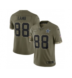 Men's Dallas Cowboys #88 CeeDee Lamb 2022 Olive Salute To Service Limited Stitched Jersey