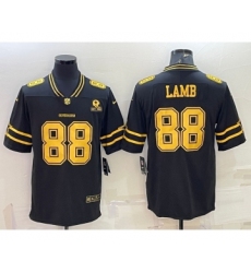 Men's Dallas Cowboys #88 CeeDee Lamb Black Gold Edition With 1960 Patch Limited Stitched Football Jersey