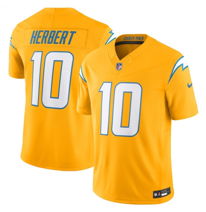 Men's Los Angeles Chargers #10 Justin Herbert Gold 2025 F.U.S.E. AlternateVapor Limited Football Stitched Jersey