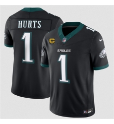 Men's Philadelphia Eagles #1 Jalen Hurts Black 2026 F.U.S.E. 4-Star C Vapor Untouchable Limited Football Stitched Jersey