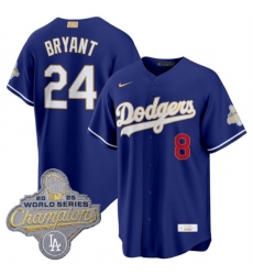 Men's Los Angeles Dodgers #24 Kobe Bryant Royal 2026 Alternate Gold Collection Stadium Stitched Baseball Jersey