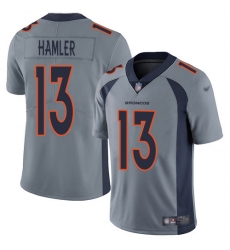Men's Denver Broncos #13 KJ Hamler Gray Stitched Limited Inverted Legend Jersey