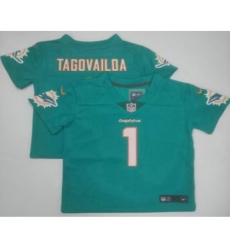 Toddler Miami Dolphins #1 Tua Tagovailoa Aqua 2022 Vapor Limited Stitched NFL Jersey