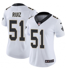 Women's New Orleans Saints #51 Cesar Ruiz White Stitched NFL Vapor Untouchable Limited Jersey
