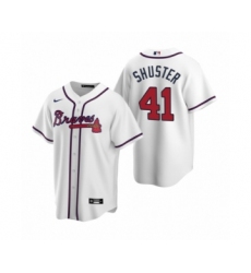 Women Atlanta Braves #41 Jared Shuster White 2020 MLB Draft Replica Home Jersey