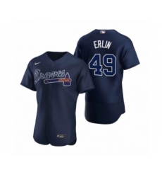 Men's Atlanta Braves #49 Robbie Erlin Nike Navy Authentic Alternate Jerseys