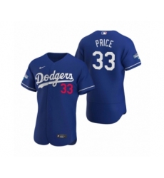 Men's Los Angeles Dodgers #33 David Price Royal 2020 World Series Champions Authentic Jersey